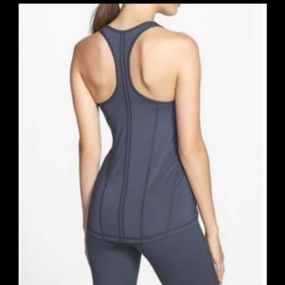 Zella Run Ruched Racerback Tank Top Adjustable Ruching Size Large - Picture 2 of 16